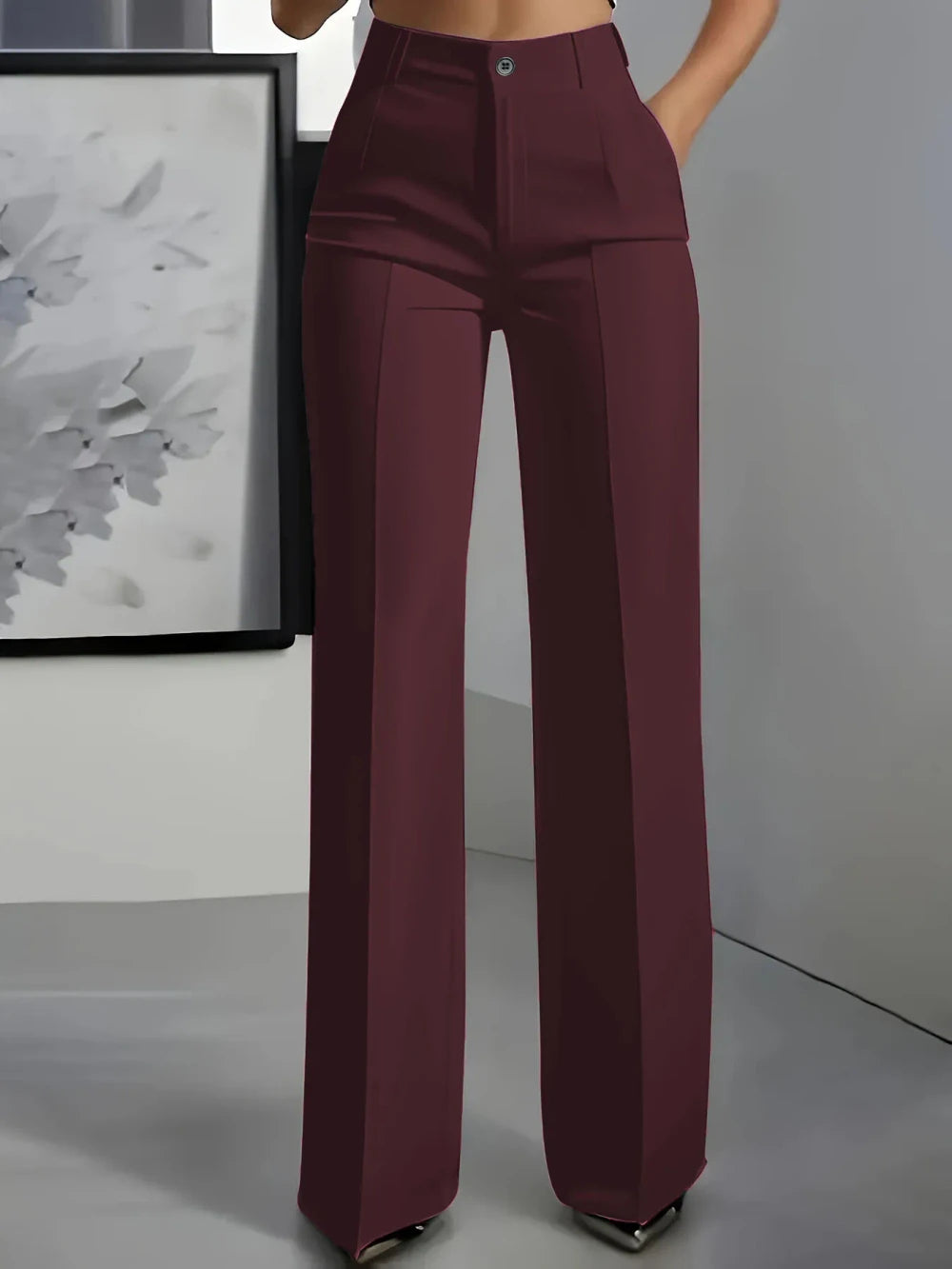 High Waisted Draped Suit Pants