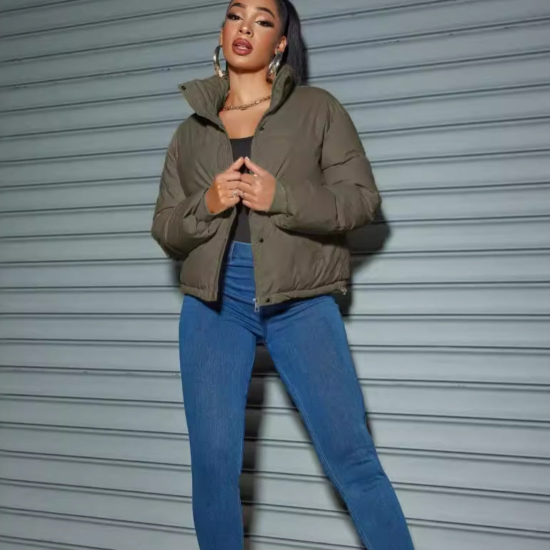 Short Padded Down Jacket Women's Lapel