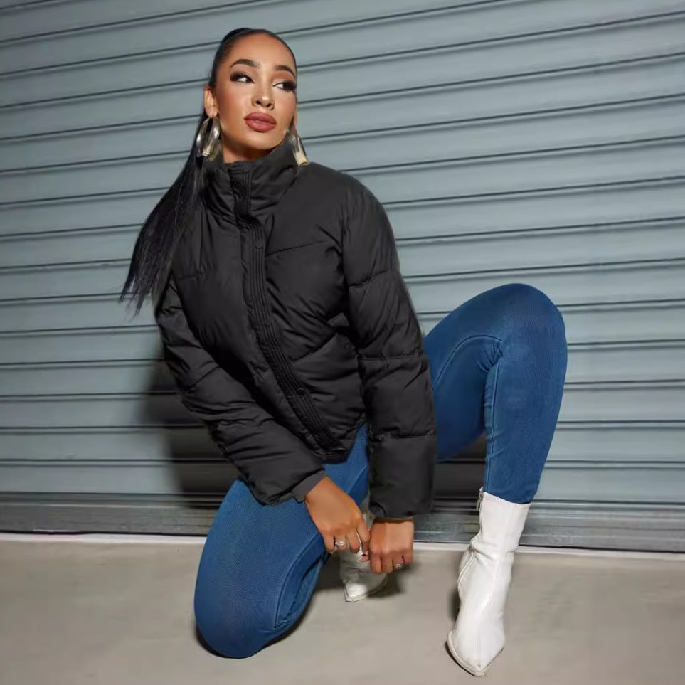 Short Padded Down Jacket Women's Lapel