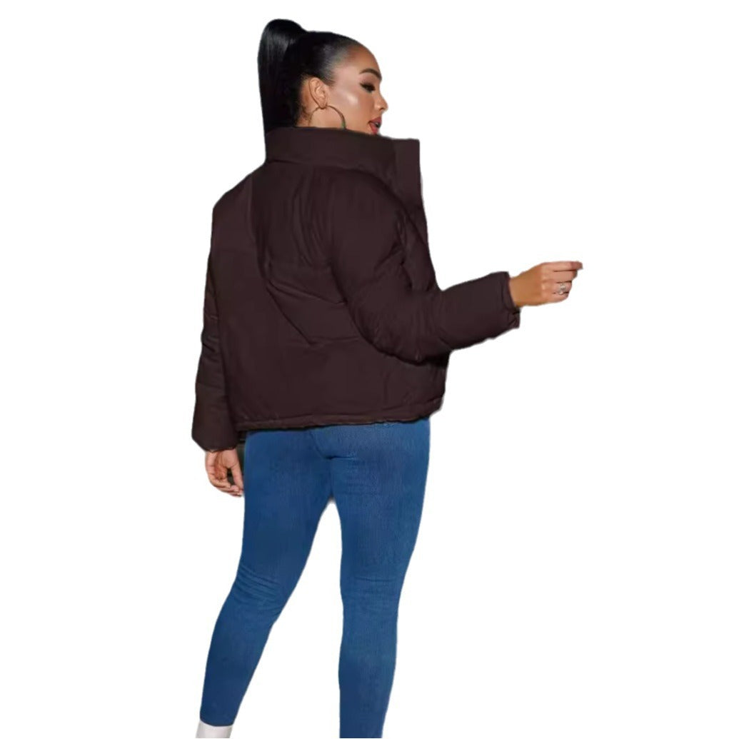 Short Padded Down Jacket Women's Lapel