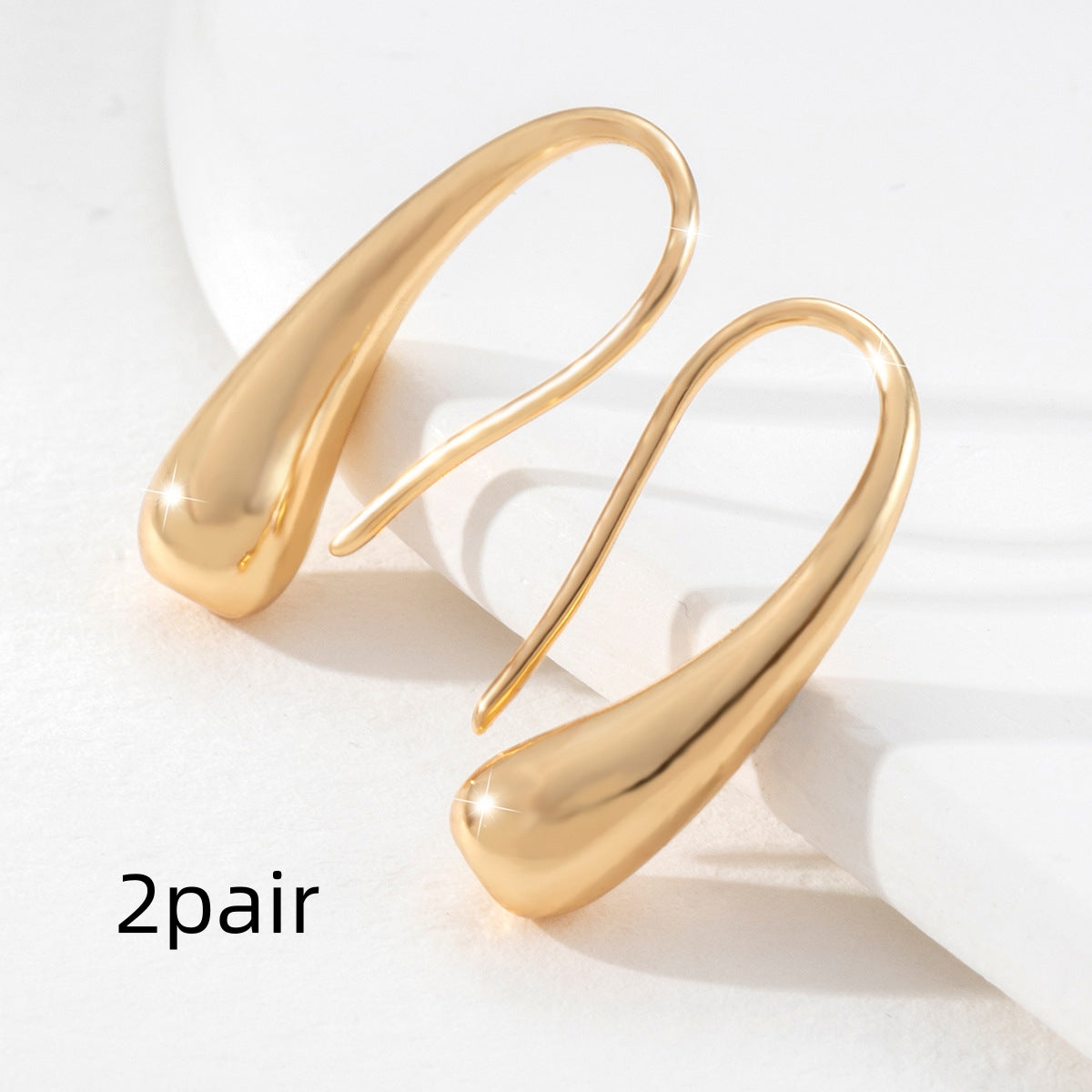 Geometric Metal Glossy Surface Ear Hook