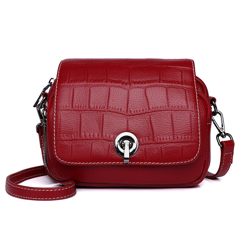 Korean Cosmetic Messenger Solid Color Dress With Bag