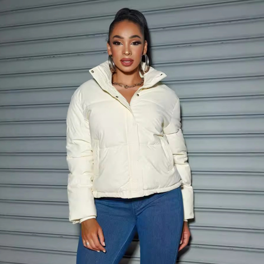 Short Padded Down Jacket Women's Lapel