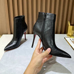 Turtle Patterned Slim Heel Boots