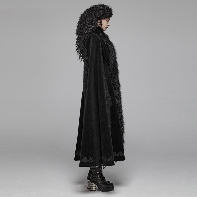 Punk State Women's Half Cape Dark Tie Gothic Retro Gorgeous Long Coat