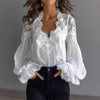 White Lace V-Neck Blouse