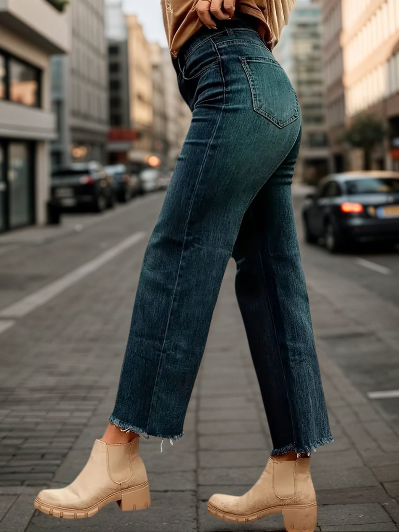 2025 Women's Denim Pants, Wide Leg Jeans, With Built-in Zipper Closure