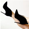 Pointed V-Neck Stretch Ankle Boots