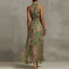 Floral Print Chiffon Boho Beach Dress