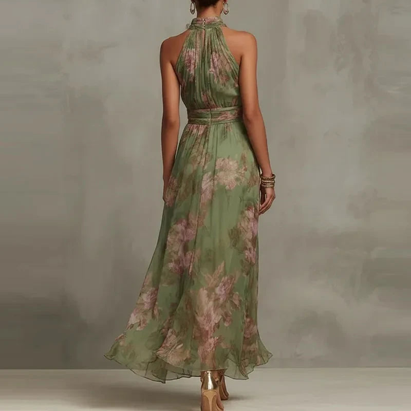 Floral Print Chiffon Boho Beach Dress