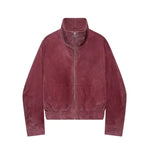 Dusty Pink Faux Suede Cropped Jacket