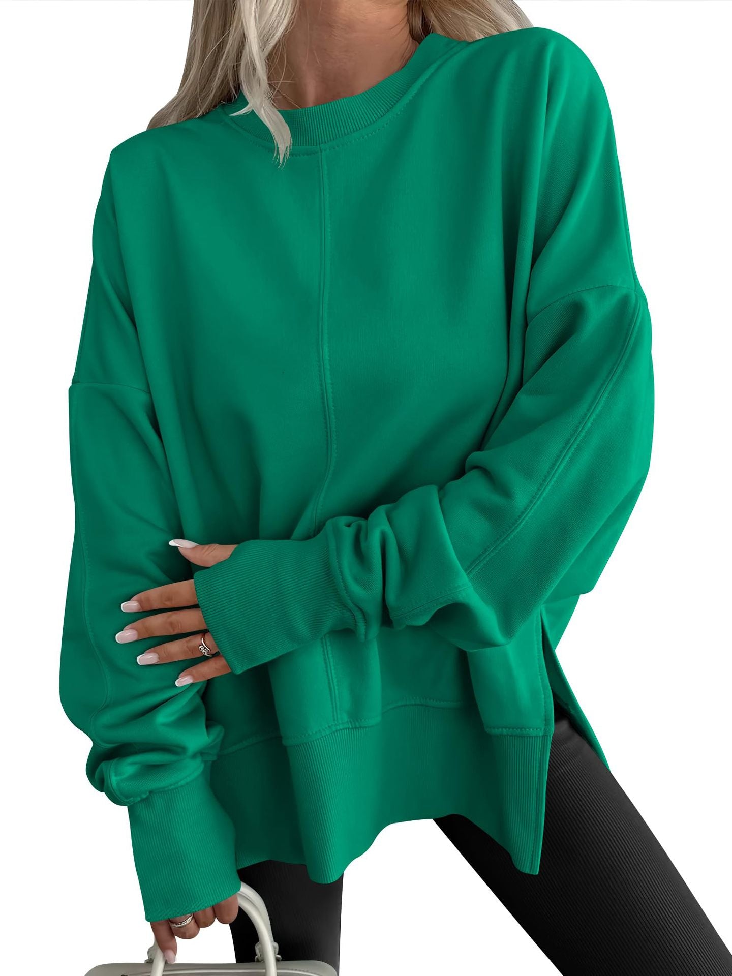 Fashion Casual Round Neck Pullover Loose Sports Long-sleeved Sweater
