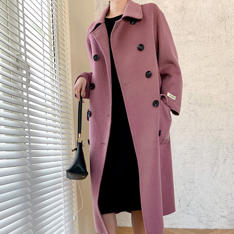 Cashmere coat women's long wool coat