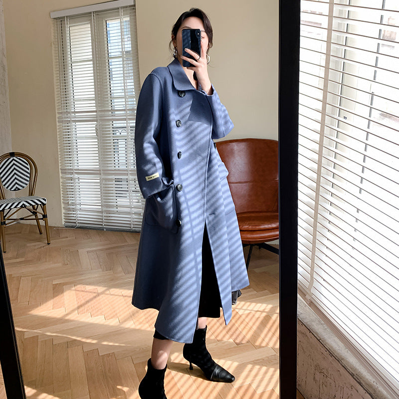 Cashmere coat women's long wool coat