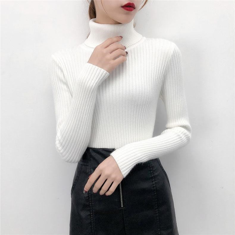 Women's Solid Color Turtleneck Sweater Winter Keep Warm