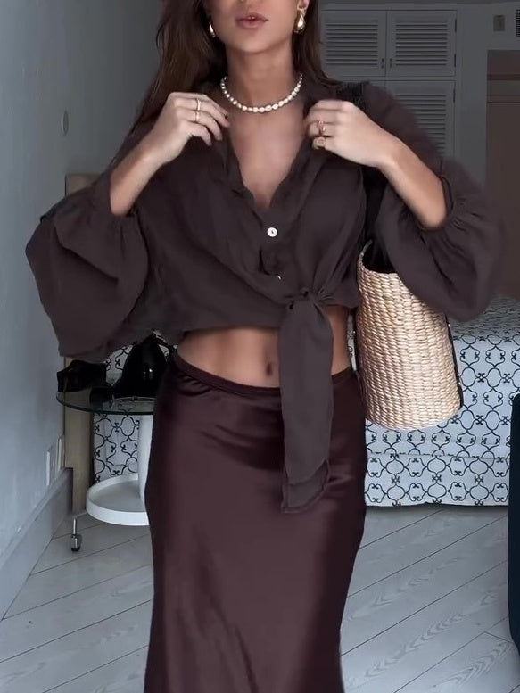 Brown Loose Casual Shirt