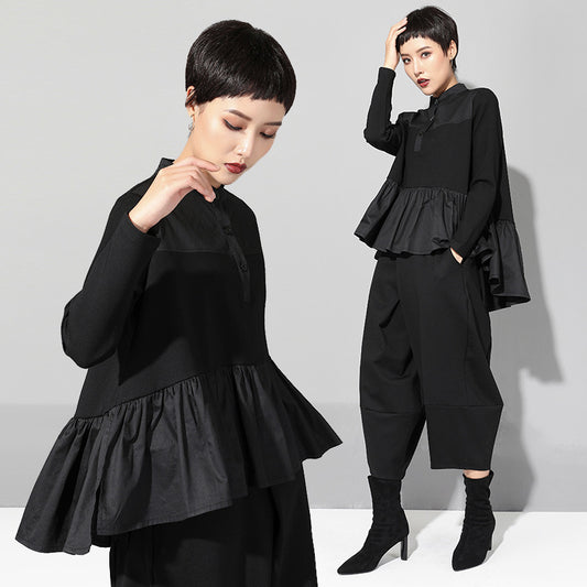 Long Sleeve Slimming Patchwork Baby Shirt Top