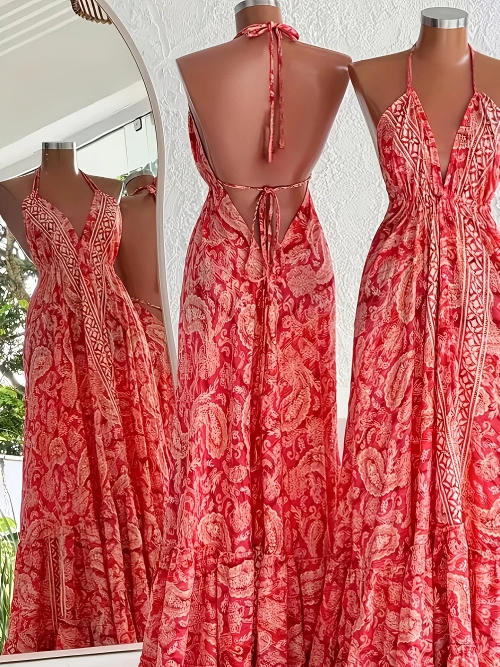 Floral Print Fringed Camisole Dress