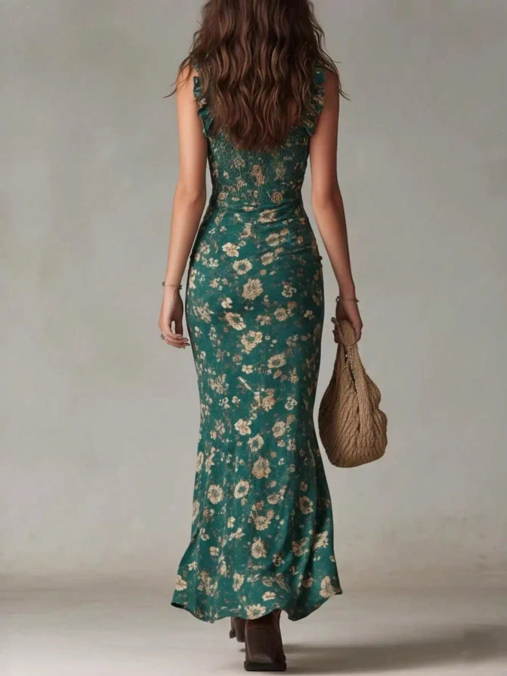 Floral Bohemian Ruffle Maxi Dress
