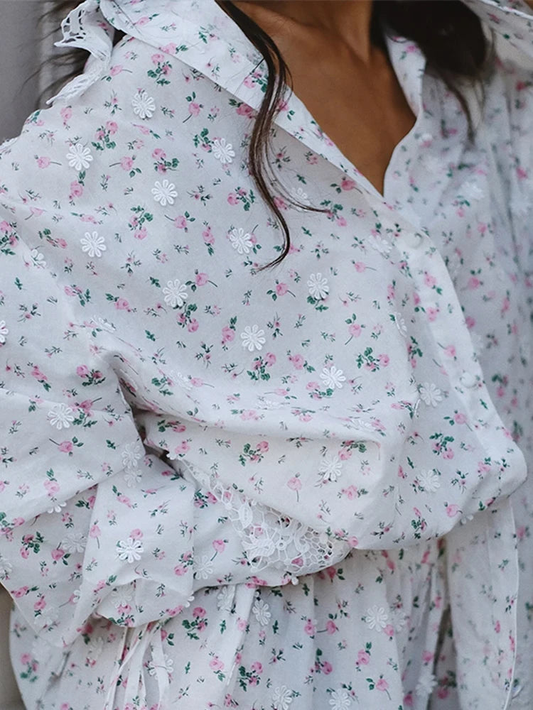 Floral Lace Patchwork Shirt