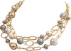 Layered Mother of Pearl Statement Necklace