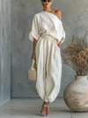Casual Linen Two Piece Beach Set
