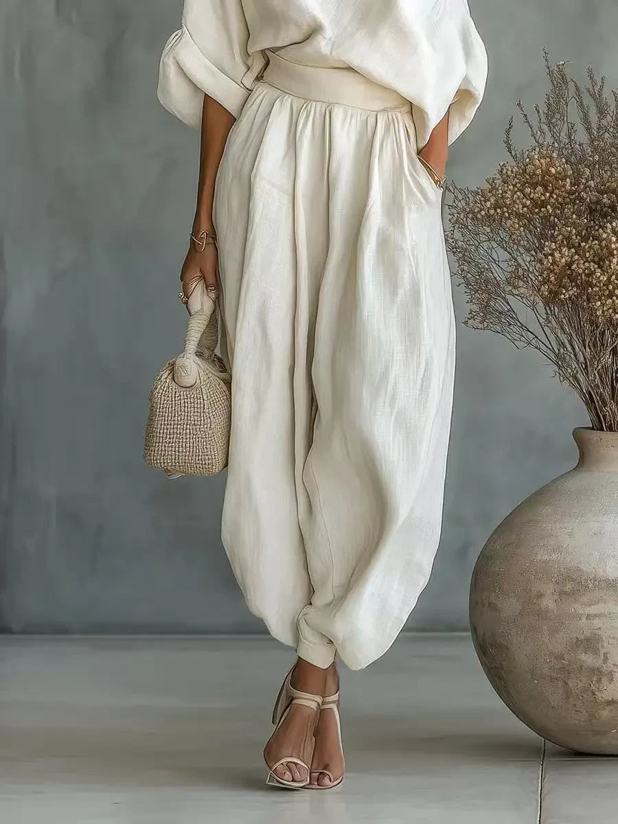 Casual Linen Two Piece Beach Set