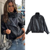 Black Faux Leather Motorcycle Jacket
