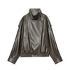 Black Faux Leather Motorcycle Jacket