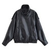 Black Faux Leather Motorcycle Jacket