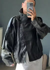 Black Faux Leather Motorcycle Jacket