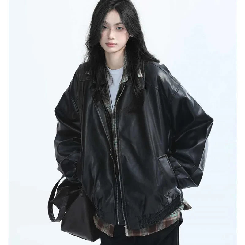 Retro Faux Leather Jacket