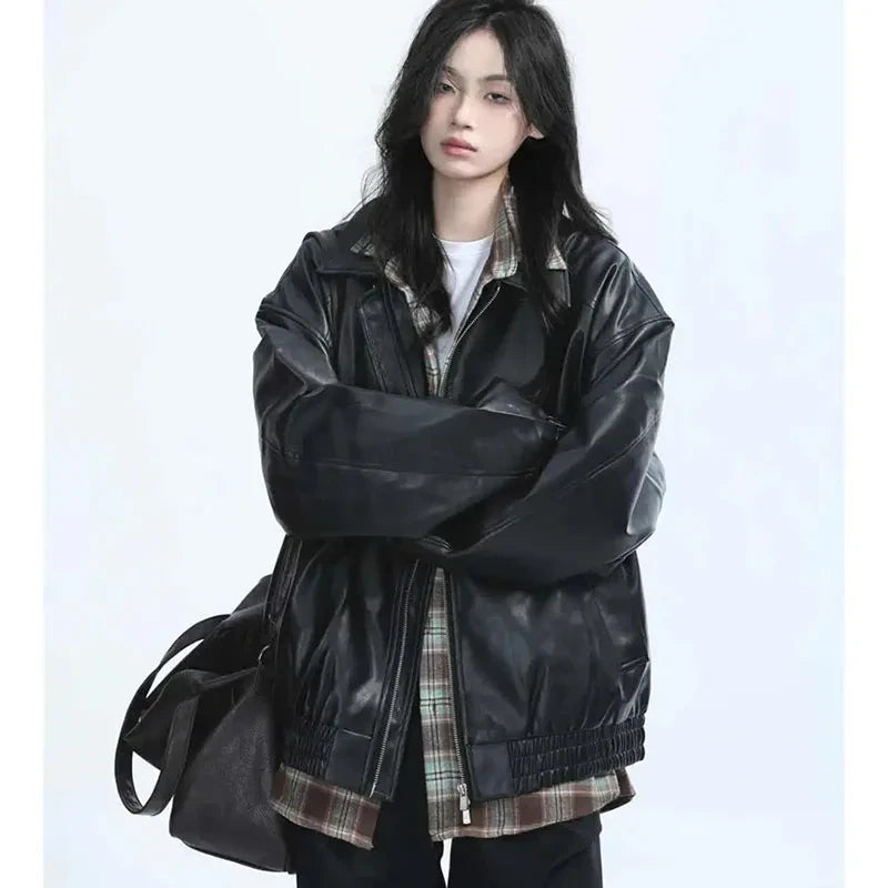 Retro Faux Leather Jacket