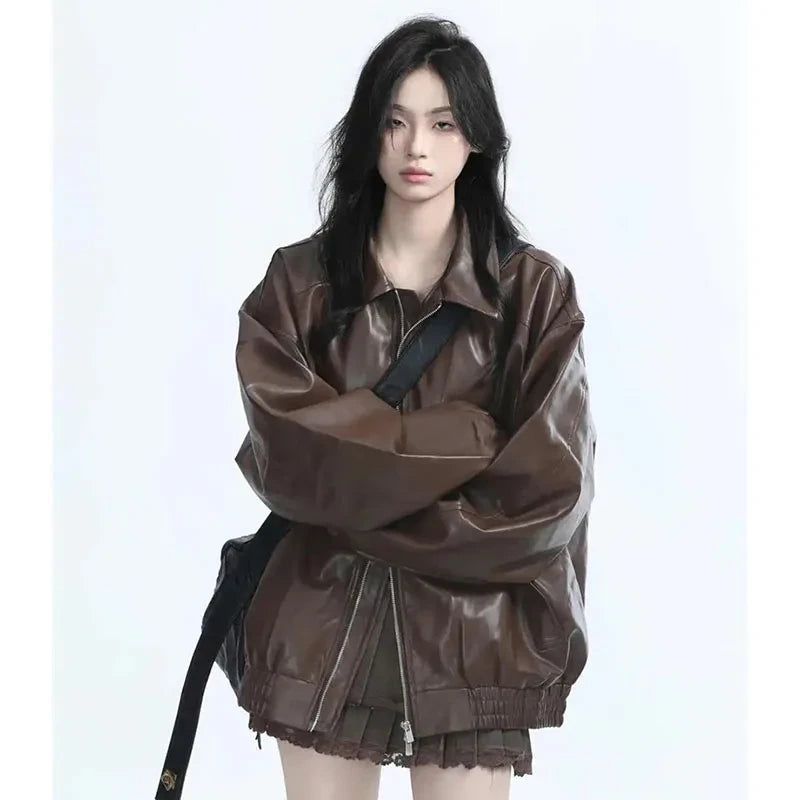 Retro Faux Leather Jacket