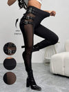 Mesh Patchwork Slim Fit Women Tights