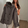 Wool Blend Tie Waist Coat