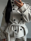 Wool Blend Tie Waist Coat