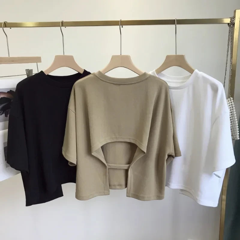 Backless Knit Crop Top