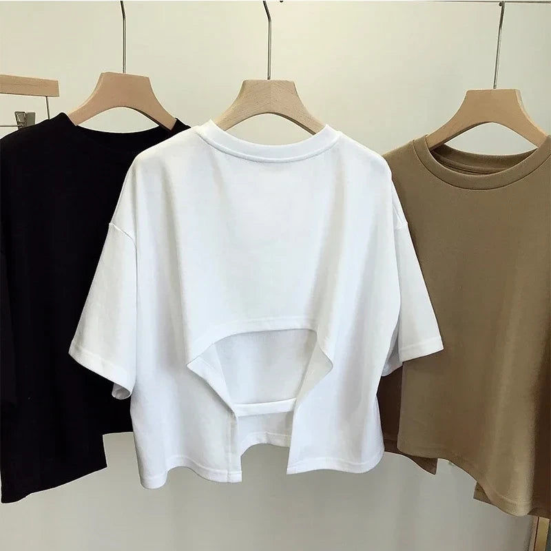 Backless Knit Crop Top