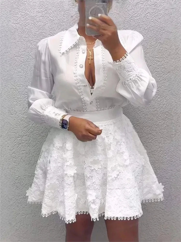 Casual White Skirt Suit