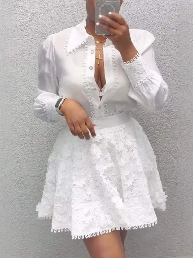 Casual White Skirt Suit