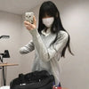 College Style V-Neck Knitted Sweater