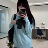 College Style V-Neck Knitted Sweater