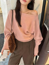 Batwing Sleeve Knitted Pullover Sweater
