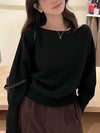 Batwing Sleeve Knitted Pullover Sweater
