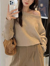 Batwing Sleeve Knitted Pullover Sweater