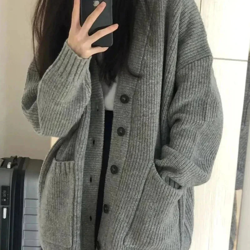 Knitted V-Neck Cardigan
