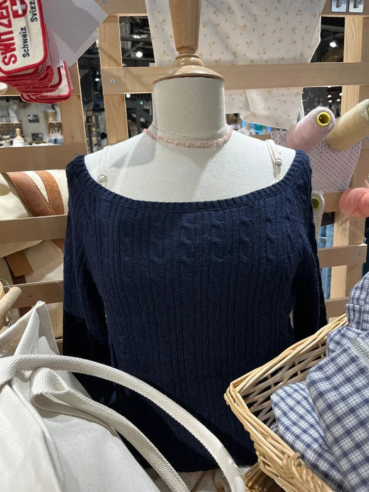 Vintage Navy Knit Sweater
