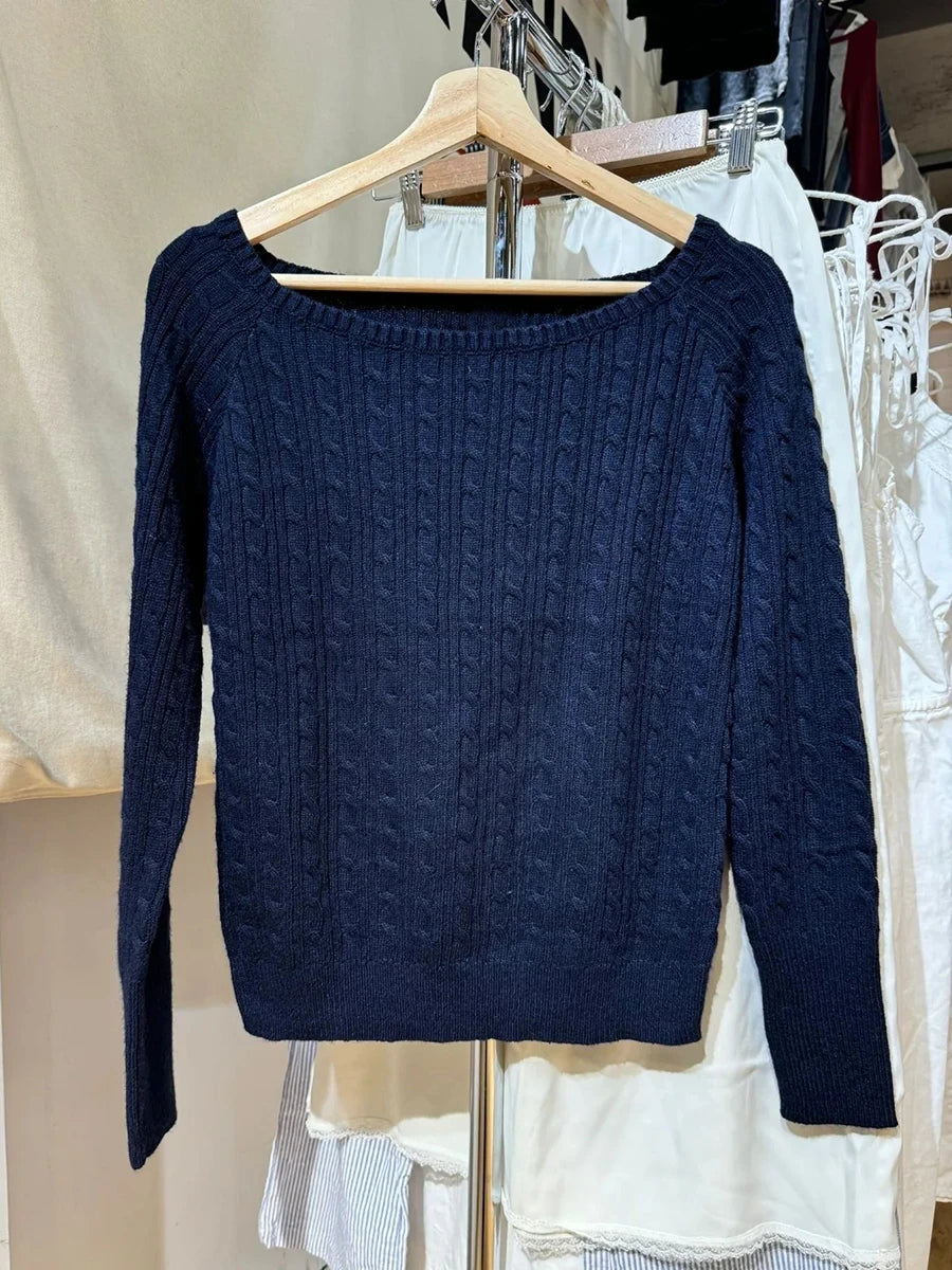Vintage Navy Knit Sweater