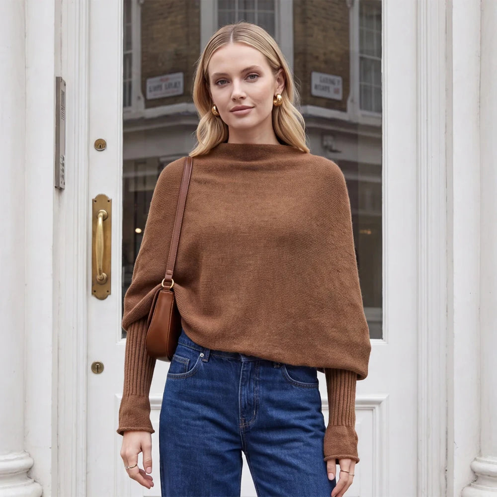 Ribbed Knit Boat Neck Pullover